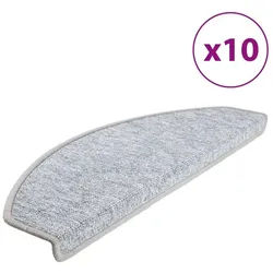 vidaXL Stufenmatte Stufenmatten 10 Stk. 65x24x4 cm Hellgrau Halbrund Groß, Andere, Höhe: 40 mm grau