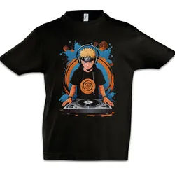 Urban Backwoods Print-Shirt Ninja DJ Kinder T-Shirt Shinobi System Anime Naruto Music Musik (1-tlg) Dattebayo Sakura Haruno Anime schwarz 122/128