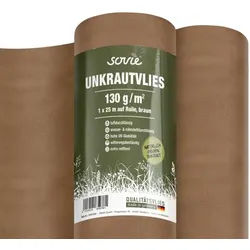 Sovie Unkrautvlies-Rollen in Braun aus PP-Spinnvlies 130g/m2, 1 m x 25 m, 1 Stück - Gartenvlies