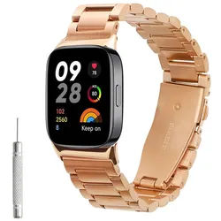 kwmobile Edelstahl Uhrenarmband für Xiaomi Smart Band 8 Pro / Band 9 Pro / Smartwatch, 1-tlg., Ersatzarmband für Smartwatch - 14 - 22 cm Innenmaße rosa