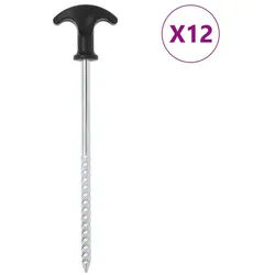 vidaXL Zelthering, Zeltheringe 12 Stk. 20 cm Ø7 mm Verzinkter Stahl