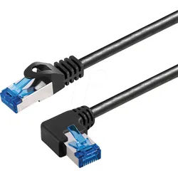 TME TI44-5L - Patchkabel Cat.6a S/FTP gewinkelt / gerade, 5 m