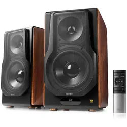 Edifier® S3000MKII Bluetooth Lautsprechersystem Regal-Lautsprecher (Planare Hochtöner, App-Steuerung, vielseitige Anschlüsse) braun