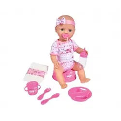 New Born Baby Babypuppe, Rosa Zubehör