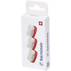 Berninox 3 x Ersatz-Bürstenköpfe Korallenrot medium