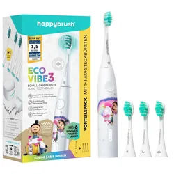 happybrush Elektrische Zahnbürste happybrush ECO VIBE KIDS Agnes + 3 Refills weiß
