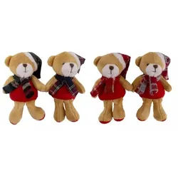 Hängende Plüschfigur Bär mit Schal - 12 cm, verschiedene Typen