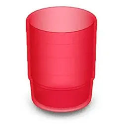Ornamin Pillendose Einnahmebecher, Medikamentenbecher, Deckel, Spülkorb (24 St), Alltagshilfe, BPA-frei, Qualitätskunststoff, Made in Germany rot