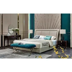 JVmoebel Bett Elegantes weißes Lederbett im modernen Design (1-tlg), Made in Europa weiß