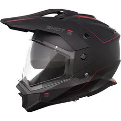 Shot Trek Max Vision Rally Enduro Helm, schwarz-rot, Größe L für Männer