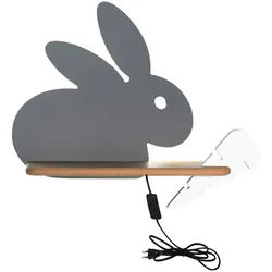 Xxxl Kinderwandleuchte , Grau, Weiß , Holz, Metall, Holzwerkstoff , Eiche , 12x31x37 cm , RoHS, Europäischer Sicherheitsstandard , Schnurschalter, einfach zu transportieren , Lampen & Leuchten, Leuchtenserien