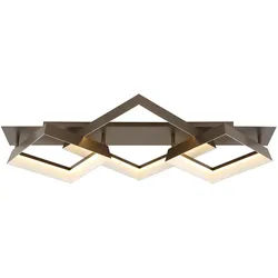 GLOBO LIGHTING Deckenleuchte SYRAKUS, LED fest integriert, Warmweiß, Wohnzimmer-Deckenleuchte kaffeefarben, LED 3000K braun 49,5 cm x 85 cm x 12 cm