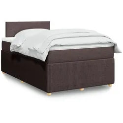 vidaXL Boxspringbett, Boxspringbett mit Matratze Dunkelbraun 120x200 cm Stoff