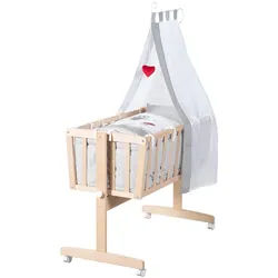 Roba Babywiegensett Adam & Eule , Naturfarben , Textil , Tiere , 40x90 cm , Babymöbel & Kindermöbel, Babyzimmer, Babybetten, Stubenwagen & Babywiegen