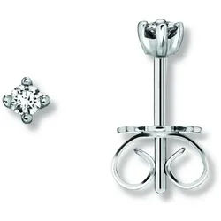 ONE ELEMENT Paar Ohrhänger 0.15 ct Diamant Brillant Ohrringe Ohrstecker aus 585 Weißgold, Dezenter Glanz – Diamantakzente für besondere Momente silberfarben