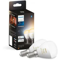 Philips Hue - Pære White&Amb. 5,1W Luster Tropfen 2 pack. E14