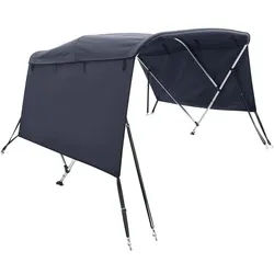 vidaXL Bodenschutzplane 3-Bow Bimini-Top mit Seitenteilen 183x(185-198)x137 cm (1-St) blau