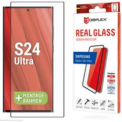 DISPLEX Full Cover Panzerglas 10H für Samsung Galaxy S24 Ultra Eco-Montagerahmen, volle Displayabdeckung, Tempered Glas, kratzer-resistente Schutzfo