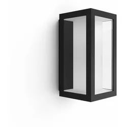 Philips Hue LED Außen-Wandleuchte Outdoor White & Color Ambiance Impress schmal Hochvolt, Abschaltautomatik, Bluetooth, CCT - über Fernbedienung, Dimmfunktion, Einschlafhilfe, Farbsteuerung, Farbwechsel, Memory, nach Trennung vom Netz, Nachtlichtfunktion, RGB, Smart Home, Timerfunktion, Weckerfunktion, dimmbar über Fernbedienung, mehrere Helligkeitsstufen, LED fest integriert, Farbwechsler, RGB, warmweiß - kaltweiß, Steuerbar per App und Stimme, Smart Home fähig, Farbfähig und Weißtöne schwarz