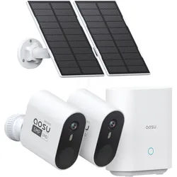 AOSU C7S-2H - Überwachungskamera Set, autark, außen, inkl. Basis + Solarpanel