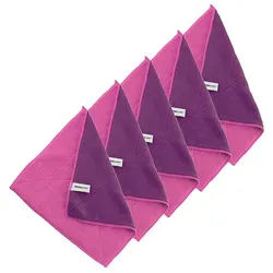 Kochblume Geschirrtuch Microfasertuch 30 x 30 cm, (Spar-Set, 5-tlg), 800g/m2 Qualtität lila|rosa