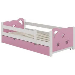 VitaliSpa Kinderbett Jessica Rosa 80x160 cm mit Schublade, ohne Matratze , Pink , Holzwerkstoff , Rechteckig , 166x53x86 cm , Babymöbel & Kindermöbel, Kinderzimmer & Jugendzimmer, Kinderbetten, Kinderbetten & Jugendbetten