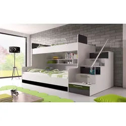 Baidani Hochbett Heaven All-in-One-Kinderzimmerkombination in verschieden Farben schwarz