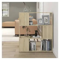 vidaXL Regal 80 x 24 x 94 cm Bücherregal Raumteiler Sonoma Eiche 80x24x94 cm Spanpl bunt