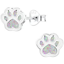 Order & Smile Schmuck Paar Ohrstecker Ohrstecker Pfote: Kinder Ohrringe Silber 925 bunt
