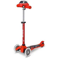 Micro Mobility Kinderscooter , Rot , Kunststoff , 26.5x49-67x55 cm , unisex , höhenverstellbarer Lenker mit Schnellspanner, Lenkstange abnehmbar, weiche Griffe, Antirutsch-Trittbrett mit Bremse, Räder mit LED-Licht , Freizeit & Co, Gartenspielzeug, Scooter