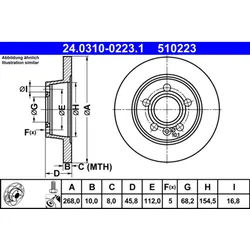 Bremsscheibe ATE PowerDisc 24.0310-0223.1, 1 Stück