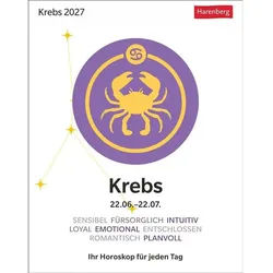 Harenberg Kalender Verlag Abreißkalender Krebs Sternzeichenkalender 2027 - Tagesabreißkalender - Ihr...