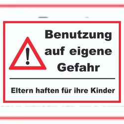 HB-Druck Benutzung auf eigene Gefahr Schild A4 (210x297mm)