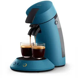 Philips Senseo Kaffeepadmaschine Original Plus CSA210/00, mit zwei Kaffee-Einstellungen, aus 28% rec. Plastik blau