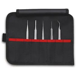 KNIPEX Universalpinzetten-Set Präzisionspinzetten Kunststoffpinzette ESD SMD
