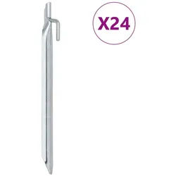 vidaXL Zeltstange Zeltheringe 24 Stk. V-Form 24 cm Ø20 mm Verzinkter Stahl, (24-St) silberfarben