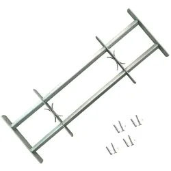 vidaXL Fenster Fenstergitter Verstellbar für Fenster 2 Stk. 700-1050 mm, (2 St) silberfarben