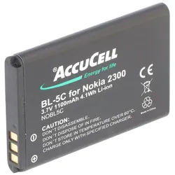 AccuCell Akku passend für Nokia 2610, BL-5C, 1100mAh