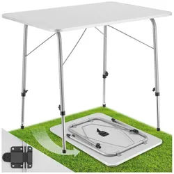 tectake Campingtisch Julian (1-St., 1 tlg), Stufenlos höhenverstellbar grau|silberfarben