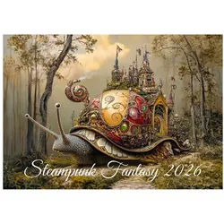 raxxa Wandkalender Steampunk Fantasy 2026 - quer