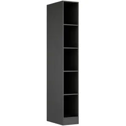 Held Regal , Grau , Holzwerkstoff , 4 Fächer , 30x200x60 cm , Wohnzimmer, Regale, Bücherregale