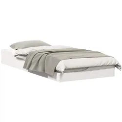 vidaXL Bett Bettrahmen Weiß 90 x 200 cm Massives Kiefernholz (1-tlg) weiß