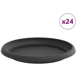 vidaXL Blumentopf Runde Blumenplatte 24 pcs Schwarz Ø 21,5 x 2,5 cm Kunststoff (24 St) schwarz