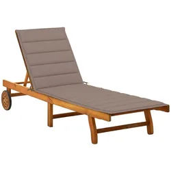 vidaXL Gartenliege 200 x 63 x 85 cm Sonnenliege mit Auflage Akazie Massivholz grau