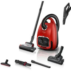 BOSCH Bodenstaubsauger ProAnimal Serie 6 BGL6TPET, Ideal Für Tierhaare Und Allergiker, 700 W, mit Beutel, Hygiene-Filter, Für Parkett, Teppich, Fliesen, Starke Saugkraft, Rot rot