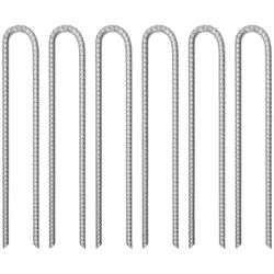 vidaXL Zeltstange Zeltheringe 6 Stk. U-Form 41,5 cm Ø12 mm Verzinkter Stahl, (6-St) silberfarben
