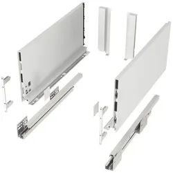 SO-TECH® Schubkasten Schubladensystem JUNKER SLIM weiß H: 199 mm bis 40 kg belast, SoftClose, mit 13 mm schlanken Schubladenzargen, Nennlänge 500 mm weiß