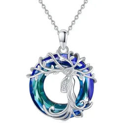 LuxusKollektion Kette mit Anhänger TRISHULA Kristall Kette 925 Sterling Silber Mutter Und Tochter