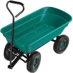 tectake Gartenwagen Cubbi, Belastbarkeit 120 kg, grün , Grün , Metall , 47.5x46x100 cm , Gartenzubehör, Gartenpflege, Gartengeräte
