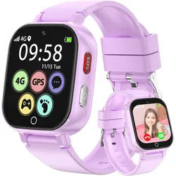 Alutoria Smartwatch (3,6 cm, sim-karte), Kinder Smartwatch mit 4G lila